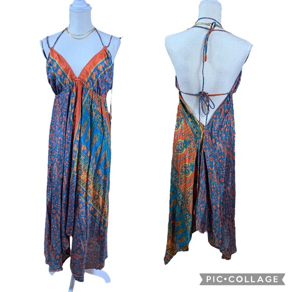 Vintage Dresses & Skirts - Silk Boho Summer dress Size S